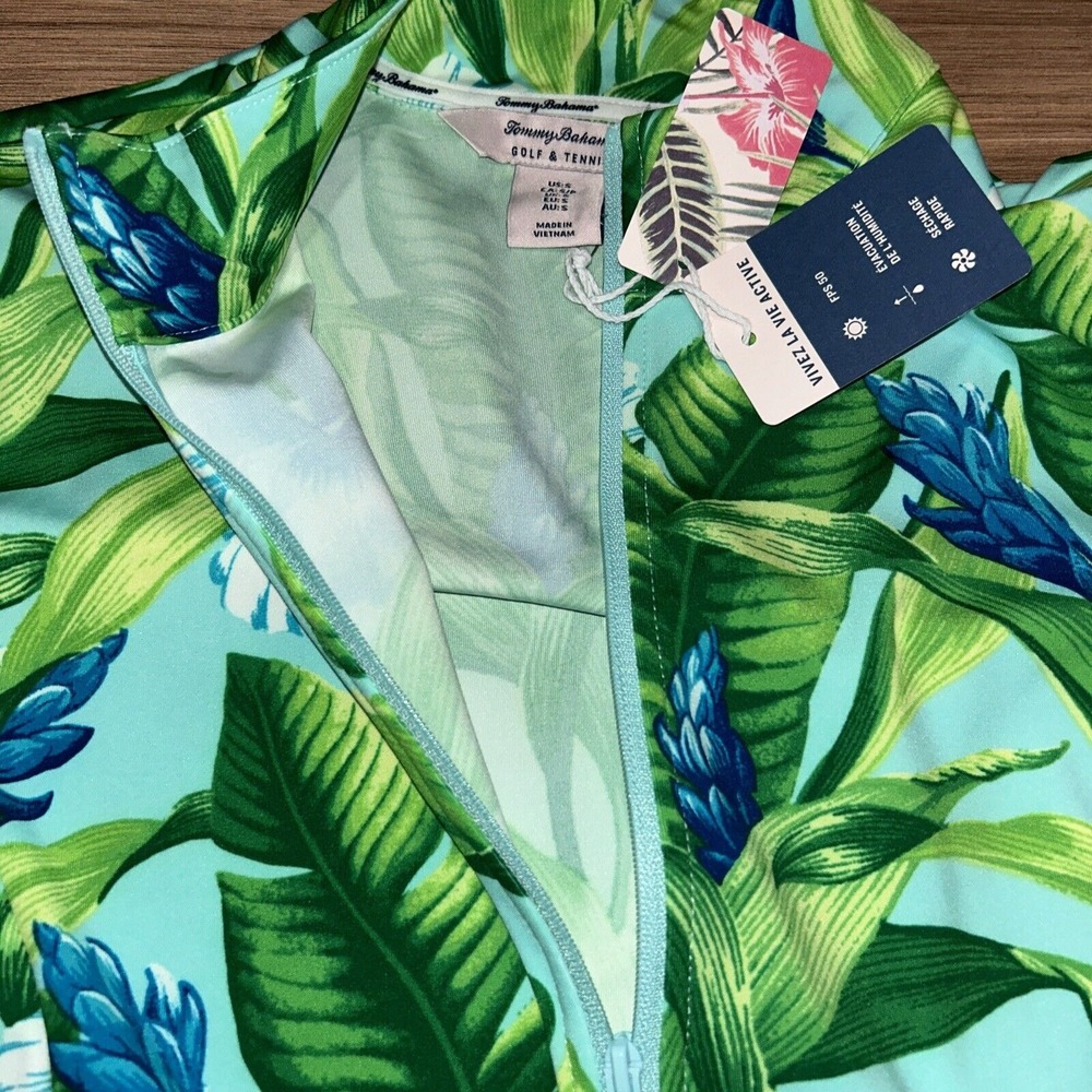 Tommy Bahama Golf Tennis 1/3 Zip Jacket Pullover, Blue/Green‎ Womens Small - Picture 5 of 7
